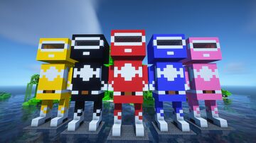 POWER RANGERS - Statue Houses +Tutorial Minecraft Map & Project