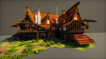 Medieval Fantasy Inn I Survival area I Bedrooms I Download I Cozy interiors Minecraft Map & Project