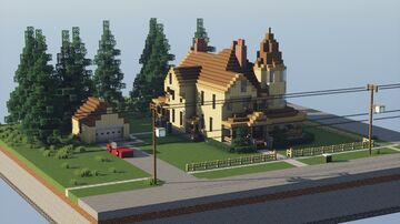 Rockford Hall [Full Interior] - Victorian Wooden Mansion, Maine Minecraft Map & Project