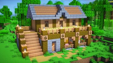 Starter House Jungle Wood Build! (+Tutorial) #60 Minecraft Map & Project