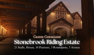 Stonebrook Riding Estate --- Modded Equestrian 1.20 Horse Stables Minecraft Map & Project