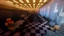 A hostile mob of feral ghouls in the cafeteria
