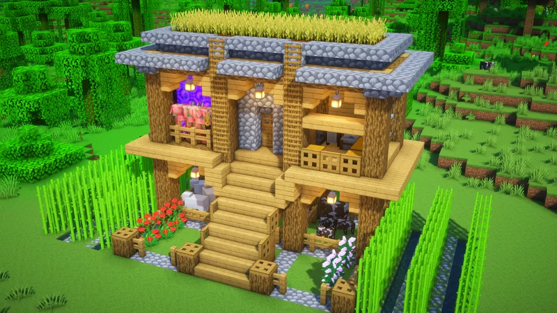 Survival House Build (+Tutorial) 🏡#59 Minecraft Map
