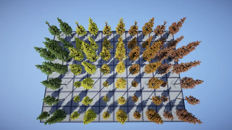 DustyBuilds | Autumn Pine Trees | Asset Minecraft Map