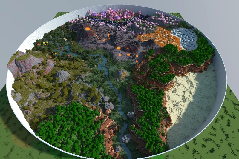 1000 block diameter circle Minecraft Map