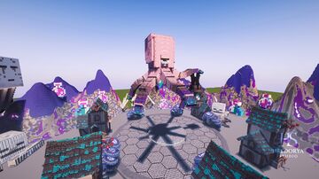 Epic Fantasy Lobby / Spawn Hub / Arena  | Giant Octopus Purple Monument Arena | Multi-Purpose Minecraft Map for PvP, Survival, Minigames & Servers  Fully Map Minecraft Map & Project