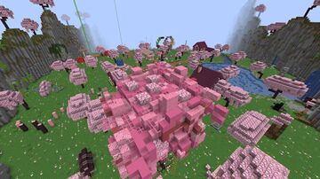 Cherry Sakura Valley Lobby – Cottagecore Gardens & Hidden Caves Minecraft Map & Project