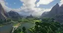 Monastery inside mountain valley