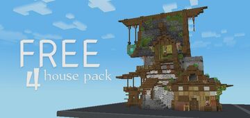 [FREE] 4 Fantasy Houses Minecraft Map & Project