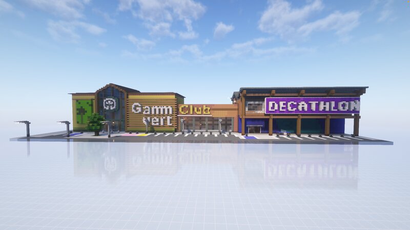 Shopping area - Decathlon, Gamm Vert, and Club (schematic)