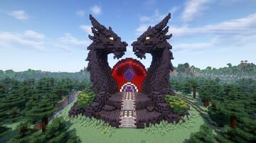 Minecraft Samurai Dragon Nether Portal Statue V33 Free Schematic Minecraft Map & Project