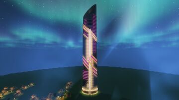 Futuristic Skyscraper v.8.14 Purple Version (Reworked) Minecraft Map & Project