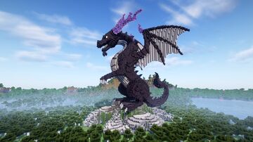Minecraft Dark |Amethyst| Dragon Statue Minecraft Map & Project