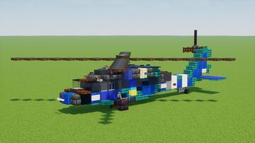 Ukrainian UH-60A Blackhawk Helicopter HUR Minecraft Map & Project