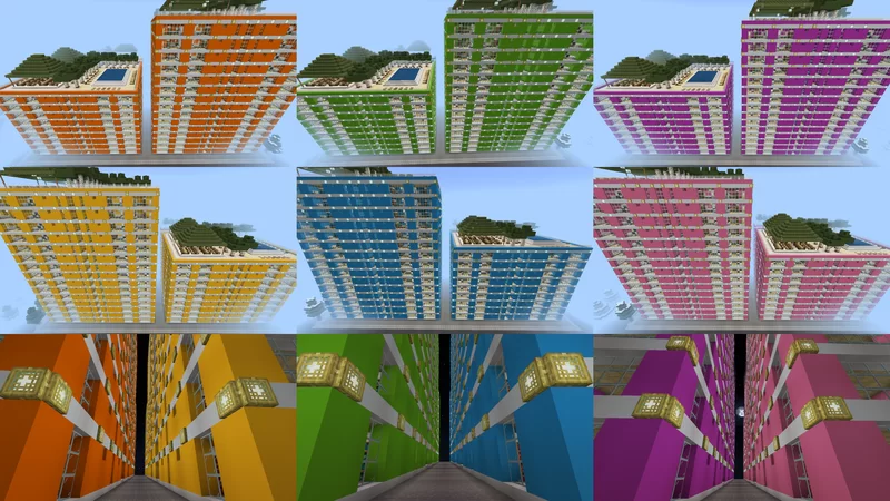 Colorful Residential Building 1 - Full Interior Minecraft Map