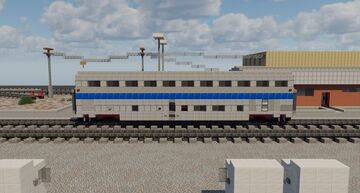 P42 Amtrak 4-Unit Train Set 1:1.5 Scale (FREE DOWNLOAD AVALIABLE SUPERLINER SLEEPER CAR ONLY) Minecraft Map & Project