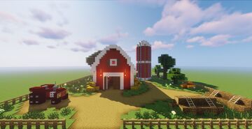 Red Barn with Grain Silo Minecraft Map & Project