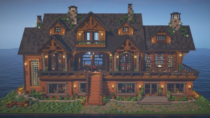 Wooden Mansion – Detailed Interiors + Balcony Views