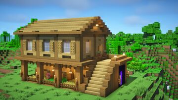 Survival Base with Secret Room +Tutorial 🏡(68) Minecraft Map & Project