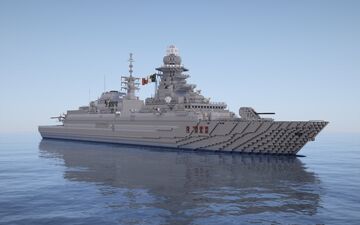 FREMM frigate (Carlo Bergamini-class frigate) 1,5:1 scale Minecraft Map & Project