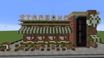 Coffe Shop Project city starbucks FREE Minecraft Map & Project