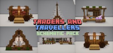 Traders & Travellers Schematic Pack -- [1.21.5, Axiom Blueprints, Vanilla-friendly, Free] Minecraft Map & Project