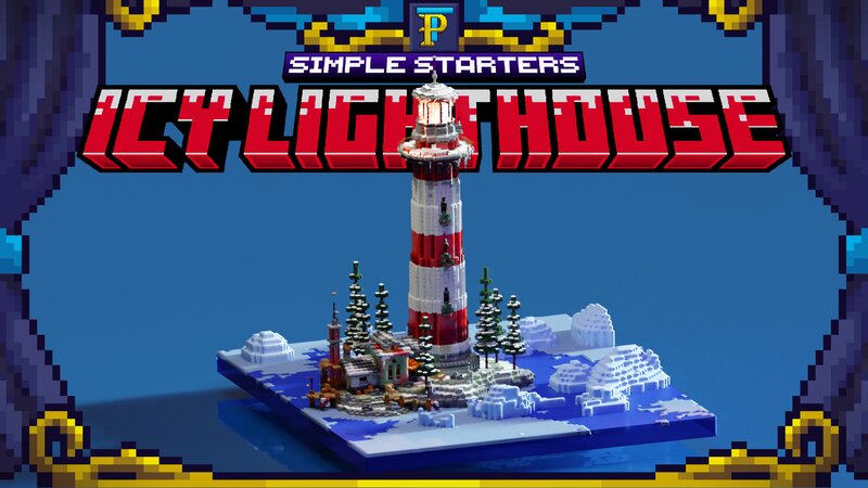 Icy Lighthouse | Simple Starters | A holiday themed realistic survival base | Bedrock & Java Edition