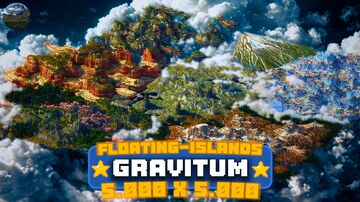 Gravitum 1.21+ | 5.000 x 5.000, Floating-Islands | Survival-Friendly | Java Edition | Custom Structures & Custom Caves Minecraft Map & Project