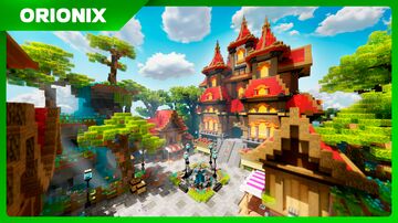 Red Wooden Medieval Spawn Minecraft Map & Project