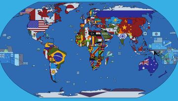 Tiny Scale World Flag Map. (Bedrock Edition) Minecraft Map & Project