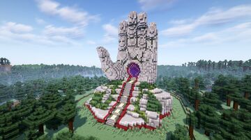 Minecraft Stop Hand Nether Portal Statue V06 Minecraft Map & Project