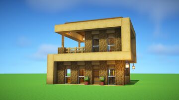 Modern Wood Starter House +Tutorial (Free) Minecraft Map & Project