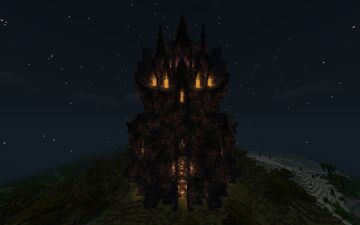 Huge Sinister Castle Made Of Black Stone Minecraft Map & Project