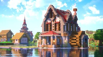 Medieval Watermill - Free Schematic Minecraft Map & Project