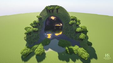 Cliffshade Cave – Large Natural Cavern Entrance, Mountain Cliff Base, Custom Terrain with Trees, Adventure/Survival Hub, Minecraft Litematic & Schematic Download Minecraft Map & Project