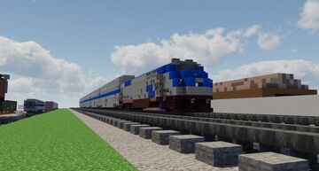 P42 Amtrak 4-Unit Train Set 1:1.5 Scale (FREE DOWNLOAD AVALIABLE LOCOMOTIVE ONLY) Minecraft Map & Project