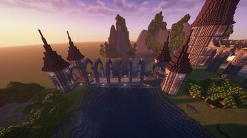 Fortified Medieval Bridge with Round Towers – Vanilla .schem Build Minecraft Map & Project