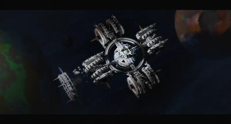 Space station end hub