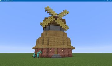 Windmill with moving blades - Windmühle mit bewegten Blättern Minecraft Map & Project