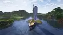 A better view of the ship's massive oars.