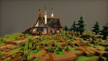 Simple Survival Lumberjack Hut I  Download I Storage Room I Enchant room I Terrain Around Minecraft Map & Project