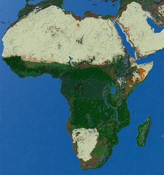 Africa (1:2000 Scale) - Survival World + Download Minecraft Map & Project