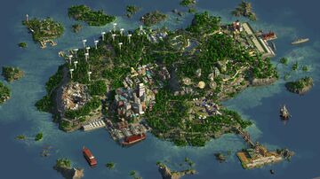 Post-apocalyptic city on an island in Minecraft Minecraft Map & Project