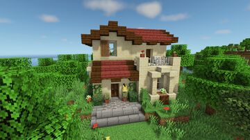 Mediterranean Starter House - ⬇️(Free Download World/Schematic) Minecraft Map & Project