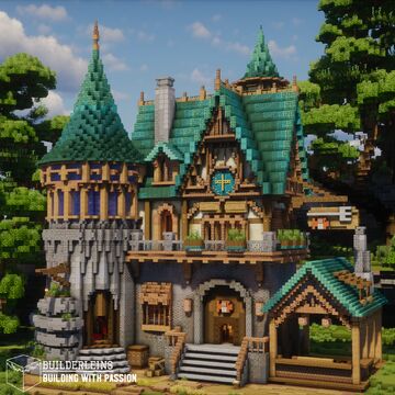 Cyan mansion Minecraft Map & Project