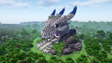 Minecraft Dragon |3 horns| Nether Portal Statue V31 Free Minecraft Map & Project
