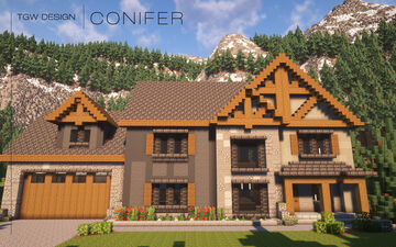 Conifer | Full Interior | Suburban House Minecraft Map & Project