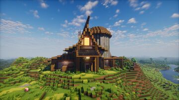 Medieval Fantasy Style Automatic Iron Farm I Interior I Chest,smelting,enchant rooms I Download World,schem,litematic Minecraft Map & Project