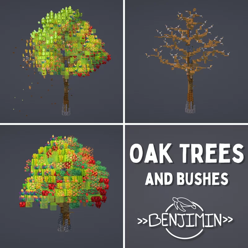 Oak Trees and Bushes Asset Pack [Java Download] Minecraft Map