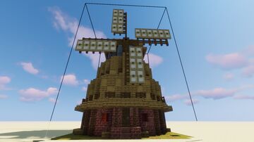 [JAVA] Windmill with Spinning Blades Animated with Structure Blocks Minecraft Map & Project